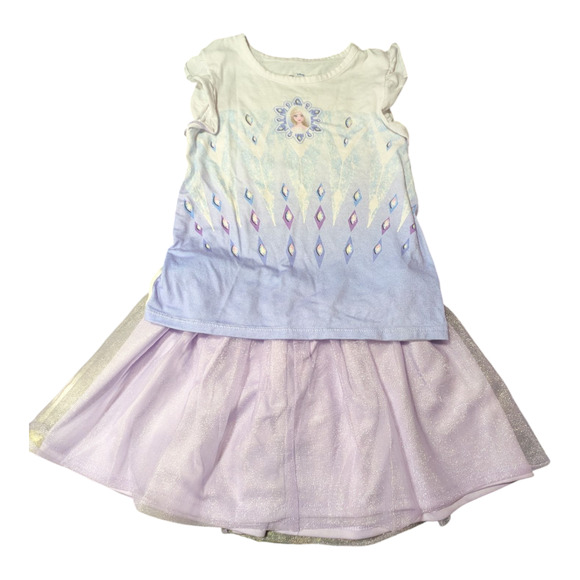 Frozen 2 - Elsa - Girls T-shirt and Skirt Set - Size 5T - Well Cared For - Picture 1 of 12